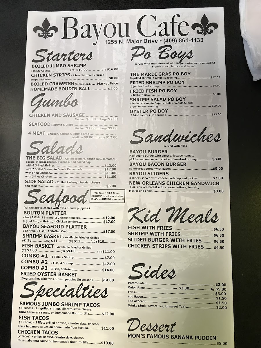 Bayou Cafe Menu - Image 4